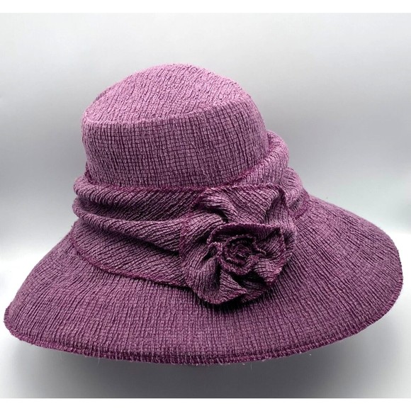 Lillie & Cohoe Purple Textured Floppy Sun Hat Wide Brim Size 1 Canada - Picture 1 of 6